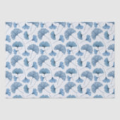 Gingko blad blauw en wit patroon tissuepapier (Voorkant)
