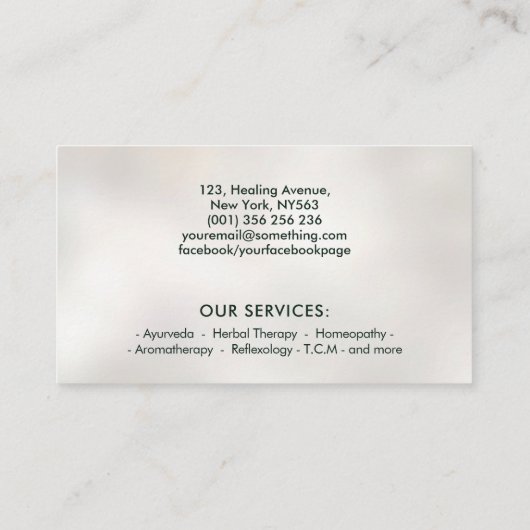 Gingko Bladboom - Smaragd Marmer en Goud Visitekaartje (Achterkant)