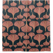  Gingko Blue Floral Pattern Douchegordijn (Voorkant)