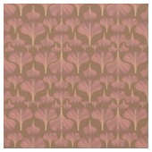 Gingko Brown Floral Pattern Stof (Close Up)