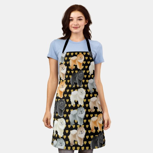 GINGKO DE KEUZE (hart) All-Over Print Apron Schort (Gedragen)