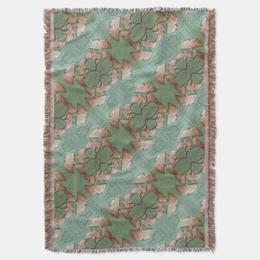 Gingko Gooi deken met Fringe (Voorkant Verticaal)