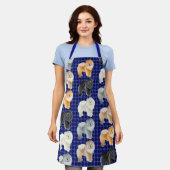 GINGKO HET CHOW (blauw) All-Over Print Apron Schort (Gedragen)