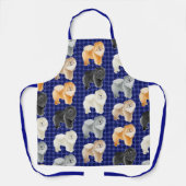 GINGKO HET CHOW (blauw) All-Over Print Apron Schort (Voorkant)