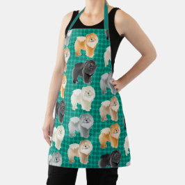 GINGKO HET CHOW (groene) All-Over Print Apron Schort