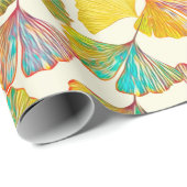 Gingko laat op de vloer een naadloos patroon achte cadeaupapier (Rol Hoek)