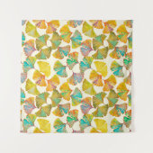 Gingko laat op de vloer een naadloos patroon achte wandkleed (Voorkant (horizontaal))