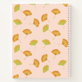 Gingko laat patterend spiraal notitieboek achter (Achterkant)