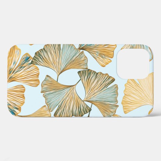 Gingko laat Waterverf naadloos patroon Case-Mate iPhone Case (Achterkant (horizontaal))