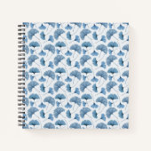 Gingko leaf blauw en witte patroonschets notitieboek (Voorkant)