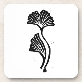 Gingko Leaf Lino Print Bier Onderzetter