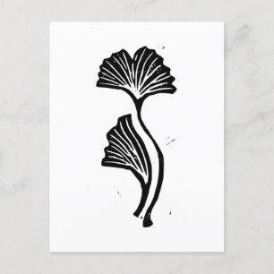 Gingko Leaf Lino Print Briefkaart