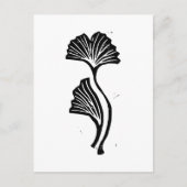 Gingko Leaf Lino Print Briefkaart (Voorkant)