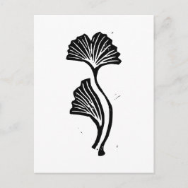 Gingko Leaf Lino Print Briefkaart