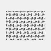 Gingko Leaf Lino Print Fleece Deken (Voorkant (Horizontaal))