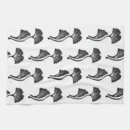 Gingko Leaf Lino Print Keukenhanddoeken