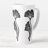 Gingko Leaf Lino Print Latte Mok (Rechterhoek)
