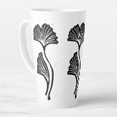 Gingko Leaf Lino Print Latte Mok (Linkerhoek)