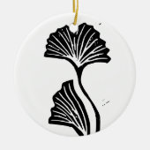 Gingko Leaf Lino Print Ornament (Voorkant)