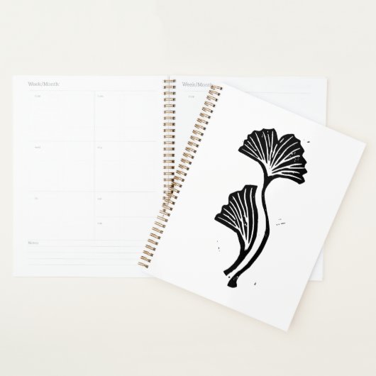Gingko Leaf Lino Print Planner (Display)