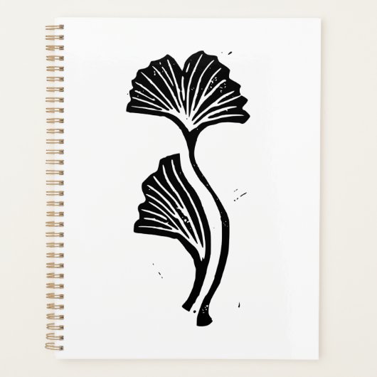 Gingko Leaf Lino Print Planner (Voorkant)