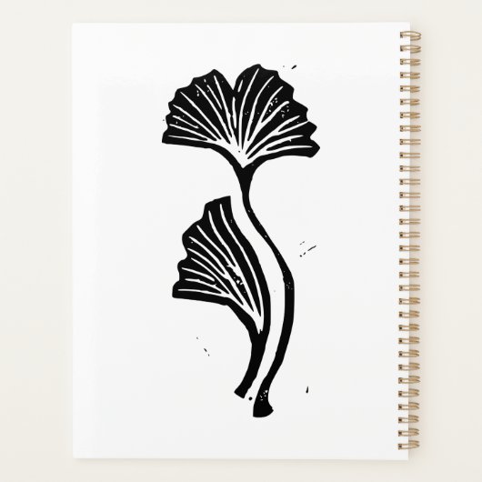 Gingko Leaf Lino Print Planner (Achterkant)