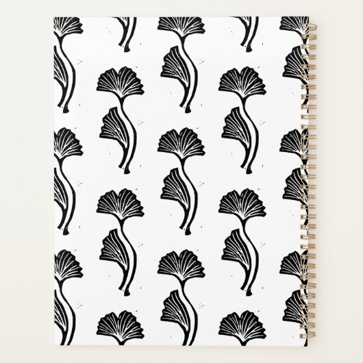 Gingko Leaf Lino Print Planner (Achterkant)