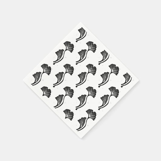 Gingko Leaf Lino Print Servet (Hoek)