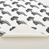 Gingko Leaf Lino Print Sherpa Deken (3/4)