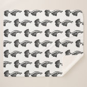 Gingko Leaf Lino Print Sherpa Deken (Voorkant (horizontaal))