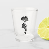 Gingko Leaf Lino Print Shot Glas (Voorkant)