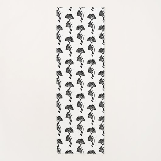 Gingko Leaf Lino Print Yogamat (Voorkant)