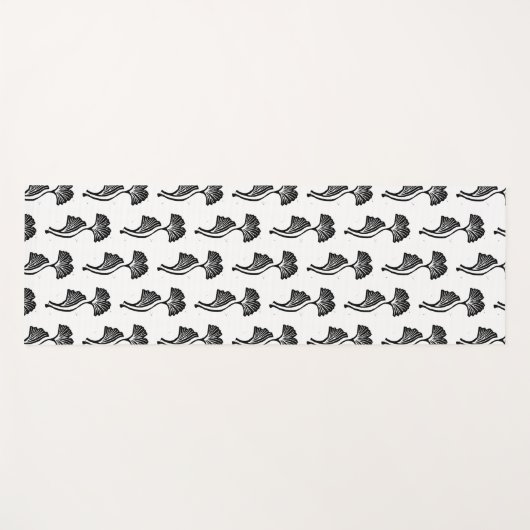 Gingko Leaf Lino Print Yogamat (Voorkant (horizontaal))