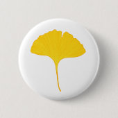 Gingko Leaf Ronde Button 5,7 Cm (Voorkant)