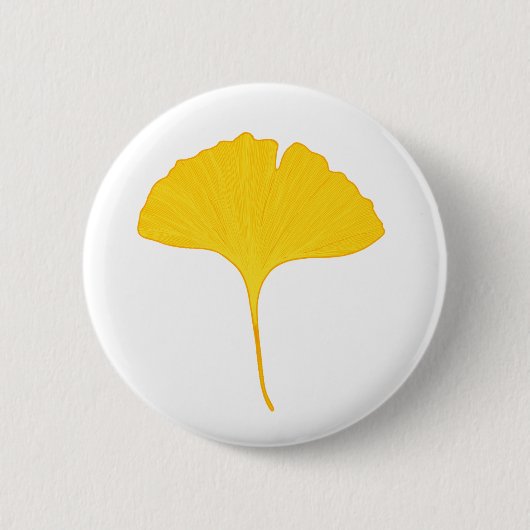 Gingko Leaf Ronde Button 5,7 Cm (Voorkant)