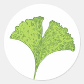 Gingko Leaf Ronde Sticker (Voorkant)