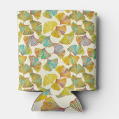 Gingko Leaves: Bloemen Abstracte kunst Blikjeskoeler (Achterkant)