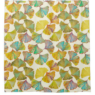 Gingko Leaves: Bloemen Abstracte kunst Douchegordijn