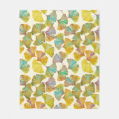 Gingko Leaves: Bloemen Abstracte kunst Fleece Deken (Voorkant)