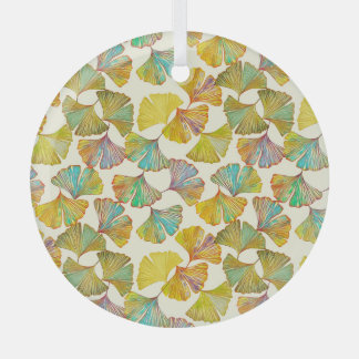 Gingko Leaves: Bloemen Abstracte kunst Glas Ornament
