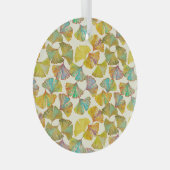 Gingko Leaves: Bloemen Abstracte kunst Glas Ornament (Voorkant Rechts)