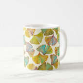 Gingko Leaves: Bloemen Abstracte kunst Koffiemok (Voorkant rechts)