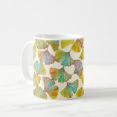 Gingko Leaves: Bloemen Abstracte kunst Koffiemok (Voorkant links)