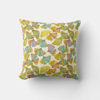 Gingko Leaves: Bloemen Abstracte kunst Kussen