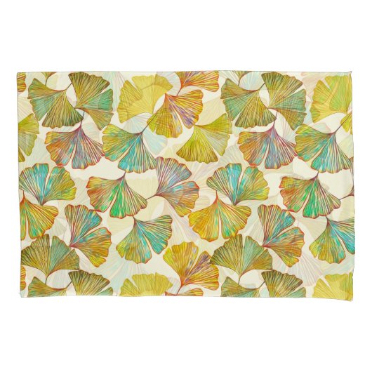 Gingko Leaves: Bloemen Abstracte kunst Kussensloop (Voorkant)
