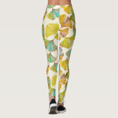 Gingko Leaves: Bloemen Abstracte kunst Leggings (Achterkant)