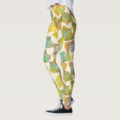Gingko Leaves: Bloemen Abstracte kunst Leggings (Links)