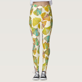 Gingko Leaves: Bloemen Abstracte kunst Leggings