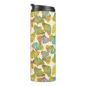 Gingko Leaves: Bloemen Abstracte kunst Thermosbeker (Geroteerd rechts)