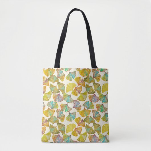 Gingko Leaves: Bloemen Abstracte kunst Tote Bag (Voorkant)